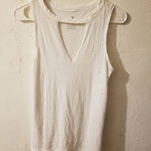 American Eagle AEO Distressed Choker Tank XS